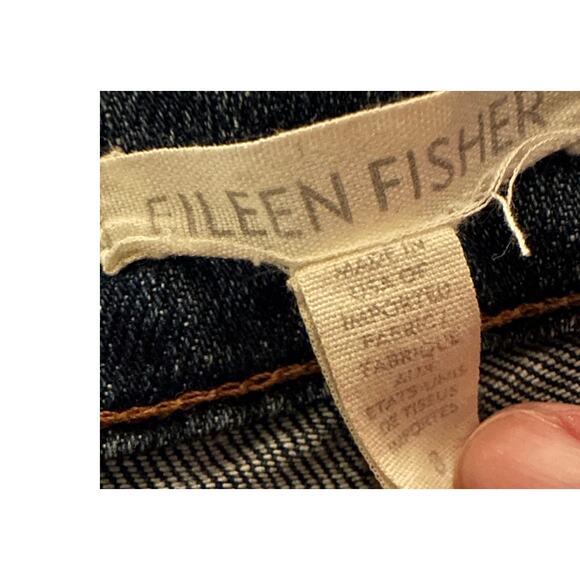 Eileen Fisher Organic Cotton Mid Rise Straight Leg Jeans, Medium Wash, Size 8 - Picture 5 of 6